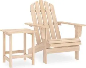 vidaXL Patio Adirondack Chair with Table Solid Fir Wood