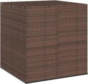 vidaXL Patio Cushion Box PE Rattan Brown