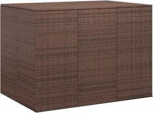 vidaXL Patio Cushion Box PE Rattan  Brown