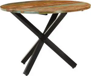 vidaXL Dining Table Round 39.4"x39.4"x29.5" Solid Reclaimed Wood