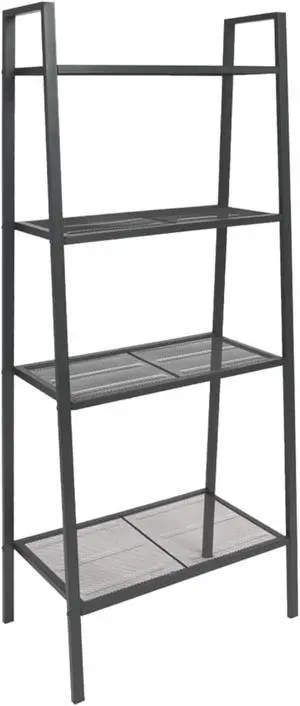 vidaXL Ladder Bookcase 4 Tiers Metal Anthracite