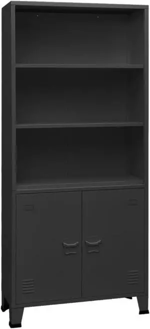 vidaXL Industrial Bookshelf Anthracite 31.5"x12.6"x70.9" Steel