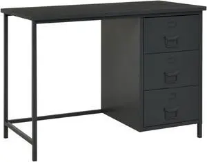 vidaXL Industrial Desk with Drawers Anthracite 41.3"x20.5"x29.5" Steel