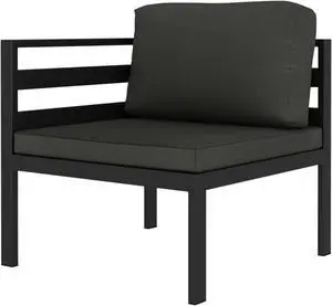 vidaXL Sectional Corner Sofa 1 pc with Cushions Aluminum Anthracite