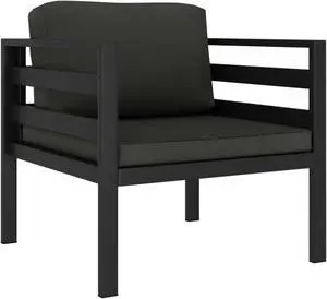 vidaXL Single Sofa with Cushions Aluminum Anthracite