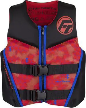 Full Throttle 142500-100-002-22 Youth Rapid-Dry Flex-Back Life Jacket - Red