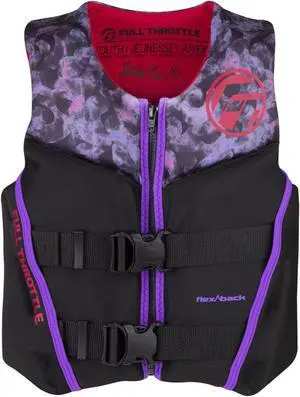 Full Throttle 142500-105-002-22 Youth Rapid-Dry Flex-Back Life Jacket - Pink