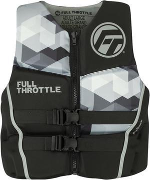 Full Throttle 142500-701-060-22 Men's Rapid-Dry Flex-Back Life Jacket - 2XL, Gray