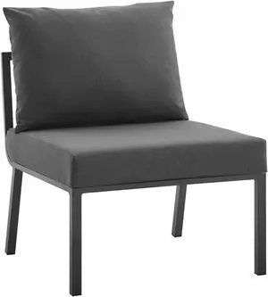 Riverside Outdoor Patio Aluminum Armless Chair Gray Charcoal