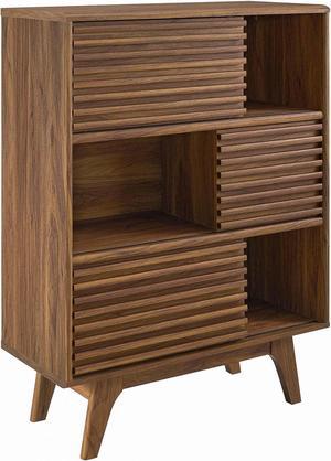 Render Three-Tier Display Storage Cabinet Stand Walnut