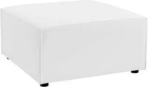 Saybrook Outdoor Patio Upholstered Sectional Sofa Ottoman White
