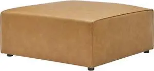 Mingle Vegan Leather Ottoman Tan