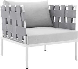 Harmony Sunbrella Outdoor Patio Aluminum Armchair Gray Gray