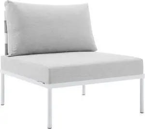 Harmony Sunbrella Outdoor Patio Aluminum Armless Chair Gray Gray