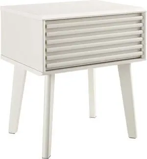 Render End Table, White