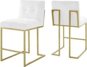 Privy Counter Stool Upholstered Fabric Set of 2