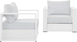 Tahoe Outdoor Patio Powder-Coated Aluminum 2-Piece Armchair Set