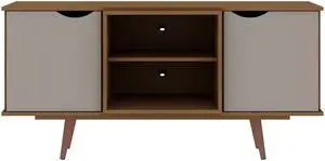 Hampton 53.54 TV Stand in Off White and Maple Cream