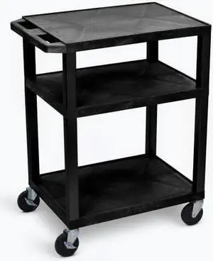 H. Wilson Tuffy Black 3 Shelf AV Cart