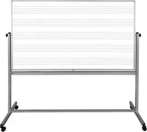 Luxor MB7248MW 72 x 48 Mobile Music Whiteboard/Whiteboard