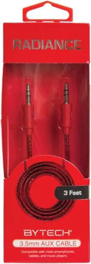 BYTECH 3"BRADED AUX CABLE