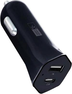BYTECH 3.1A USB/C-TYPE CAR CHRGER-BK