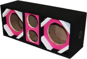 Two 6-in Woofers plus Two Tweeters Pink Empty Chuchera Speaker Enclosure