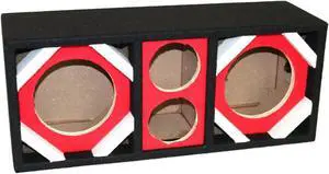 Two 6-in Woofers plus Two Tweeters Red Empty Chuchera Speaker Enclosure