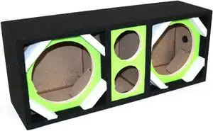 Two 8-in Woofers plus Two Tweeters Green Empty Chuchera Speaker Enclosure