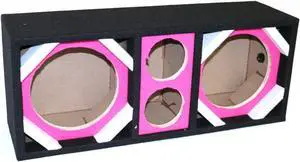 Two 8-in Woofers plus Two Tweeters Pink Empty Chuchera Speaker Enclosure