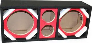 Two 8-in Woofers plus Two Tweeters Red Empty Chuchera Speaker Enclosure