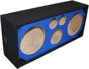 Two 10-in Woofers plus Two Tweeters and One Horn Brazilian BLUE Empty Chuchera Speaker Enclosure withDual Port