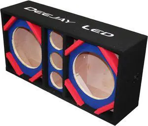 Two 10-in Woofers plus Three Tweeters BLUE Empty Chuchera Speaker Enclosure