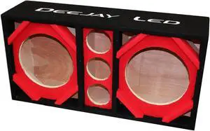 Two 10-in Woofers plus Three Tweeters RED Empty Chuchera Speaker Enclosure