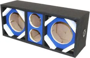 Two 6-in Woofers plus Two Tweeters Blue Empty Chuchera Speaker Enclosure BLUE