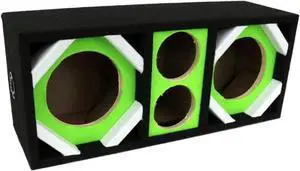Two 6-in Woofers plus Two Tweeters Green Empty Chuchera Speaker Enclosure