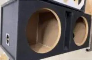 Two 12-in Woofers Empty Bass Speaker Enclosure withCenter Tuned Port