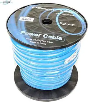 72 Foot Zero gauge thick type power cable for heavy current usage BLUE
