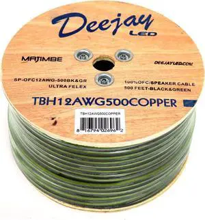 DJL 12GA 500FT SPEAKER WIRE COPPER BK GN
