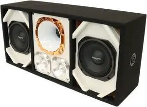 Loaded Box withTwo Despacito Heavy Duty 6-in Woofers One Horn and withTwo Bullet Tweeters WHITE
