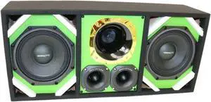 Loaded Box withTwo Despacito Heavy Duty 8-in Woofers One Horn and withTwo Bullet Tweeters GREEN