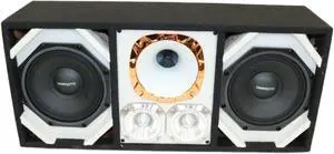 Loaded Box withTwo Despacito Heavy Duty 8-in Woofers One Horn and withTwo Bullet Tweeters WHITE