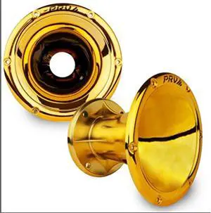 Gold Bolt-on Horn Flare with 2-in Throat for 2-in Compatible High Frequency Drivers