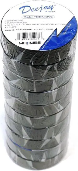 DEEJAYLED PVC ELECTRICAL TAPE 6 10 PACK