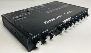 Single Din Size Seven Band Slim Car Equalizer withSub Level Fader and front panel Aux-in