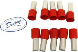 Ferrule Crimp Connector Style for 2 Gauge Wire RED insulator