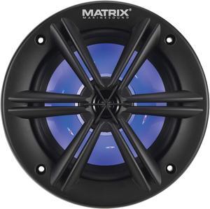 6.5-in 200W 2-Way Marine Speaker System BLACK with RGB LED Lighted Cones