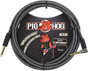 PIGHOG 1/4"-1/4" 10'ORANGE RT ANGLE CABL