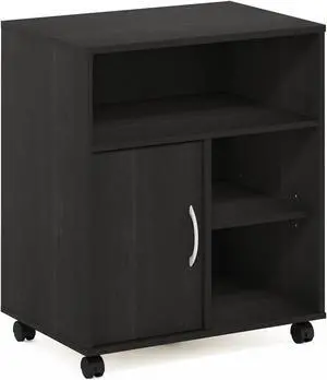 Furinno Econ Home Office Under Desk Printer Holder with Wheels, Espresso
