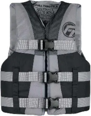 Full Throttle Teen Nylon Life Jacket - Grey/Black